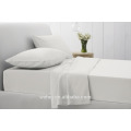 Wholesale 180TC polyester cotton white hotel single size fitted sheet